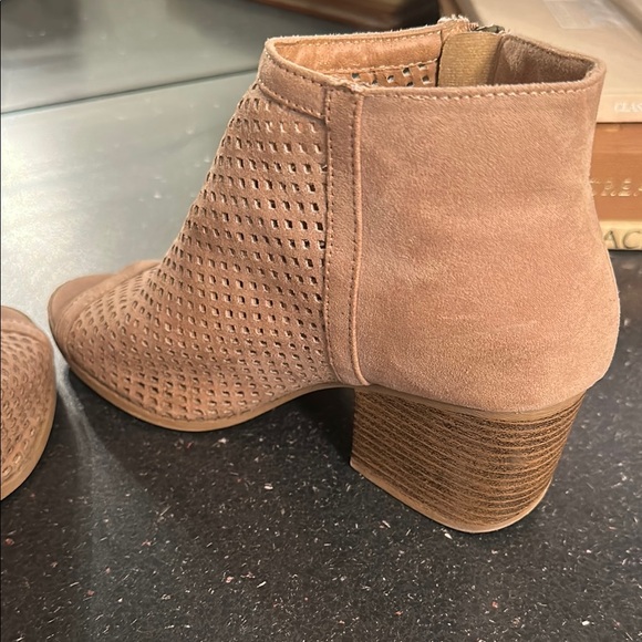 Qupid Tan Peep-Toe Ankle Booties - Picture 7 of 10